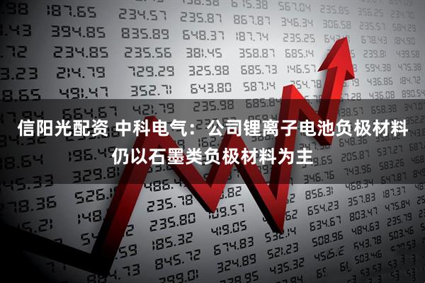 信阳光配资 中科电气：公司锂离子电池负极材料仍以石墨类负极材料为主